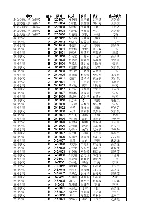 2017年全国高教杯山东省数学建模省赛公示版