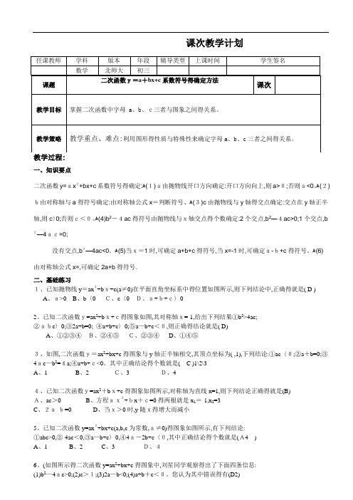 二次函数的图像与字母abc的关系