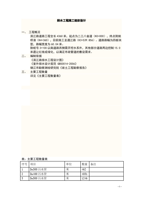 道路排水工程施工组织设计#江苏
