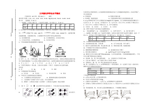 江苏省泰州市九年级化学上学期12月学业水平测试试题(无答案)