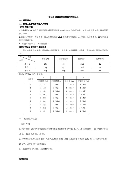 乳酸菌产品制备工艺优化