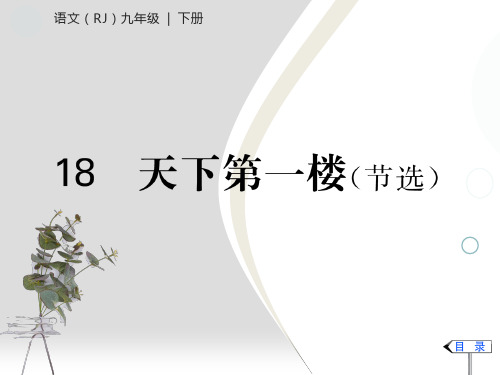 2020年春人教部编版九年级下册语文作业课件：18 天下第一楼(节选)(共21张PPT)