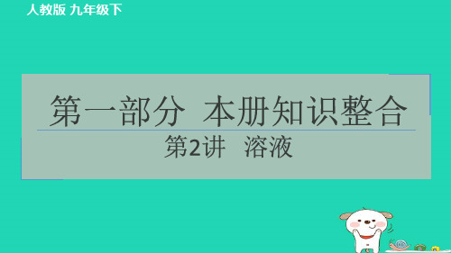 2024九年级化学下册第一部分知识整合第2讲溶液习题课件新版新人教版