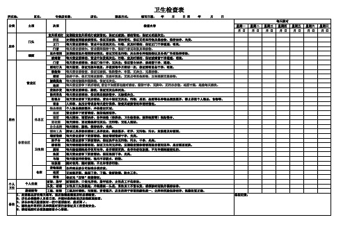 卫生检查表