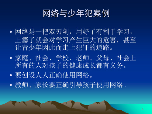 法制教育--网络引起青少年犯罪案例分析PPT课件