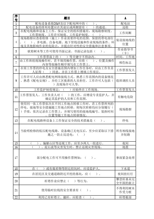 2.2配电专业工作负责人安规题库多选