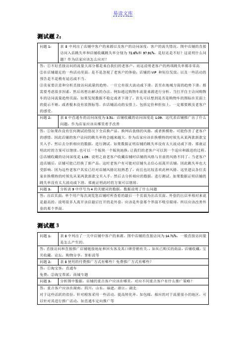 电商平台推广测试题--数据分析参考答案思路