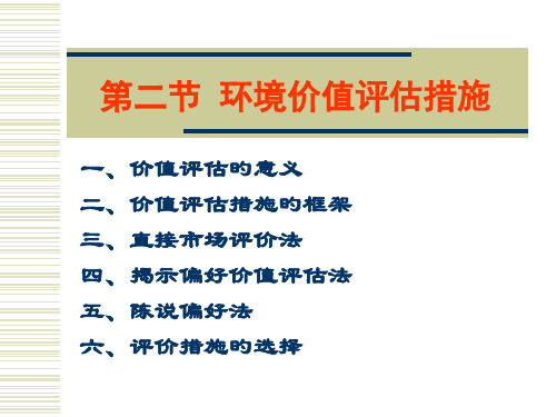 环境资源价值与评估下