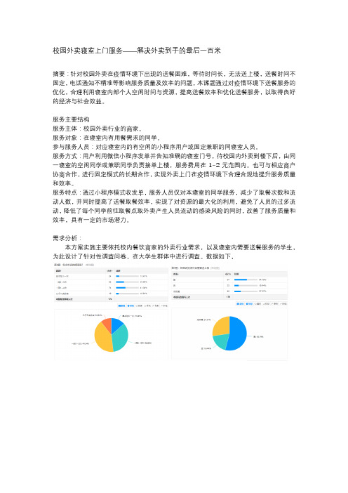 校园外卖寝室上门服务平台——解决外卖到手的最后一百米