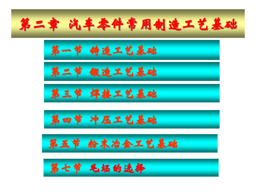 汽车零件常用制造工艺基础知识