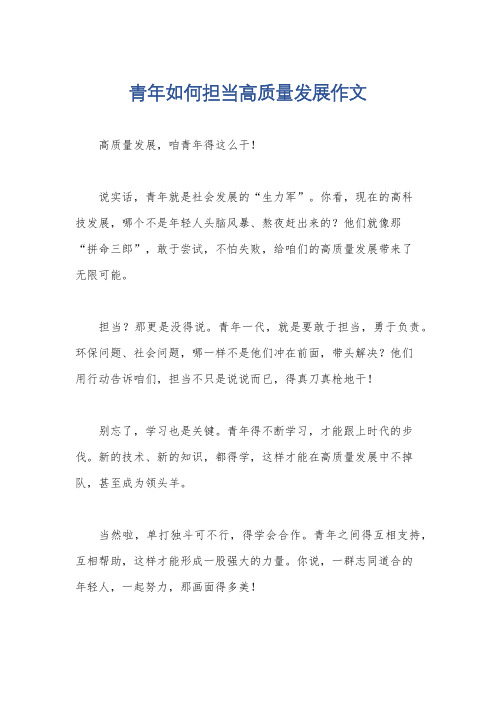 青年如何担当高质量发展作文