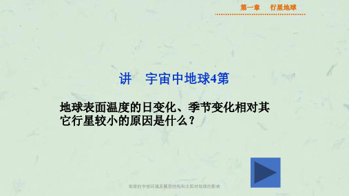 地球的宇宙环境及圈层结构和太阳对地球的影响课件