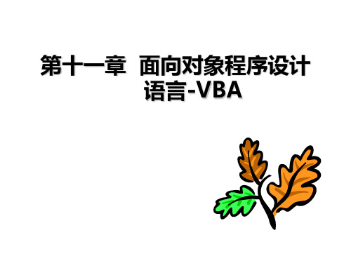 面向对象程序设计语言-VBA