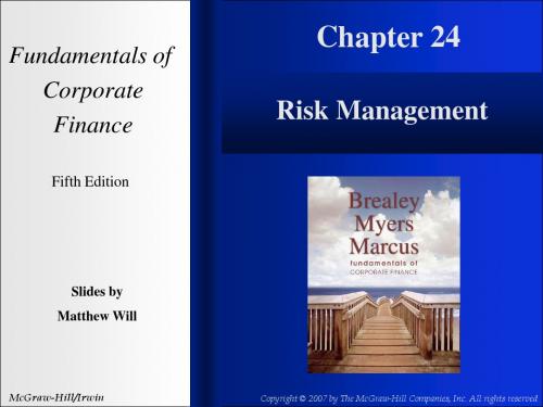 chap024Risk Management(财务管理,台湾大学,Matthew Will)