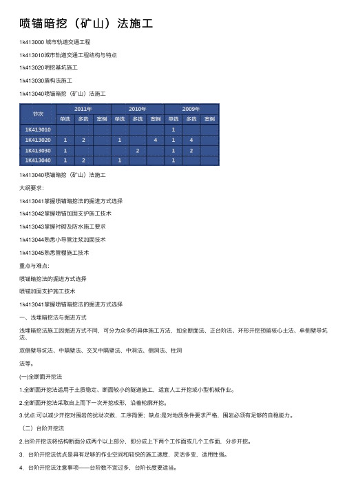 喷锚暗挖（矿山）法施工