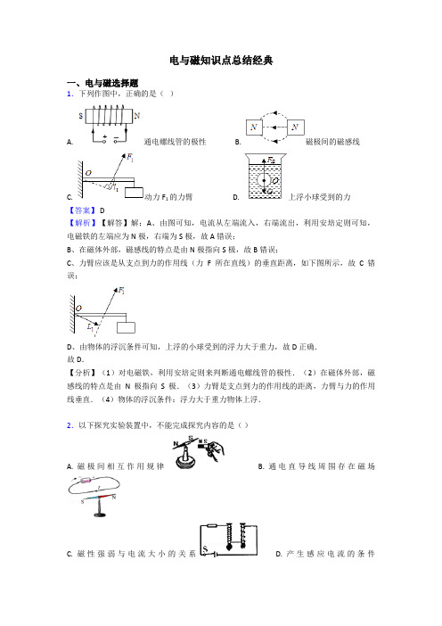 电与磁知识点总结经典