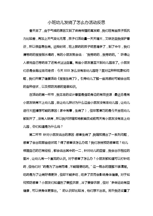 小班幼儿发烧了怎么办活动反思