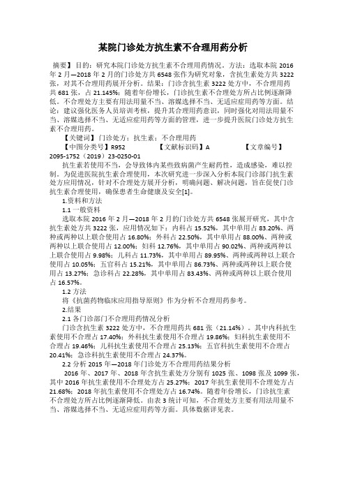 某院门诊处方抗生素不合理用药分析