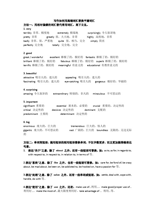 (完整word版)写作中如何用高级词汇替代平庸词汇