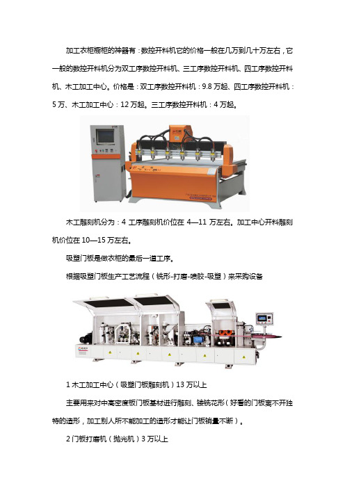 衣柜加工机器设备报价