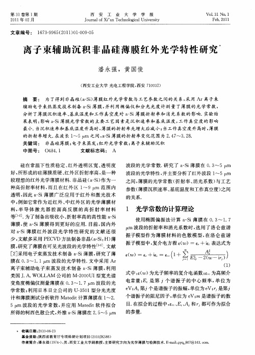 离子束辅助沉积非晶硅薄膜红外光学特性研究