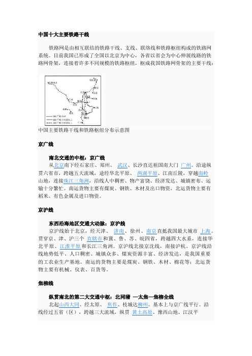 中国十大主要铁路干线