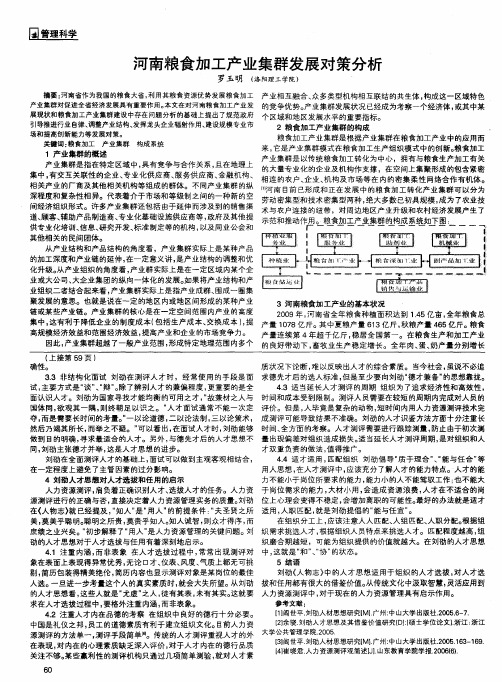 河南粮食加工产业集群发展对策分析