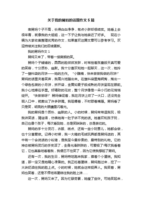 关于我的舅妈的话题作文5篇