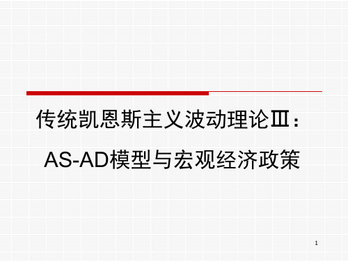 传统凯恩斯主义波动理论Ⅲ-AS-AD模型