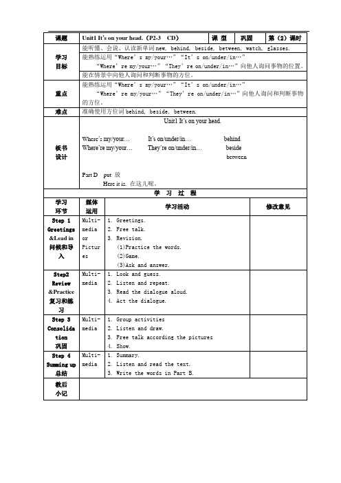 湘少版四年级下册英语unit1-2