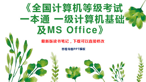 《全国计算机等级考试一本通 一级计算机基础及MS Office》读书笔记思维导图PPT模板下载