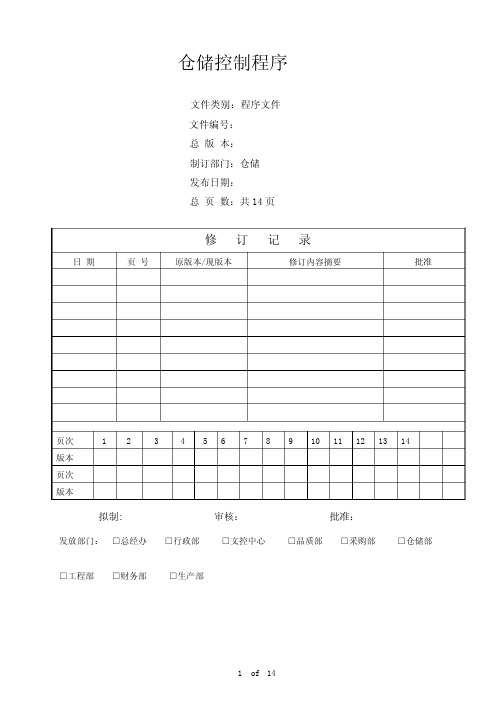 仓储控制程序