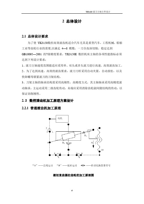 2YK3150E数控滚齿机主轴主件总体设计