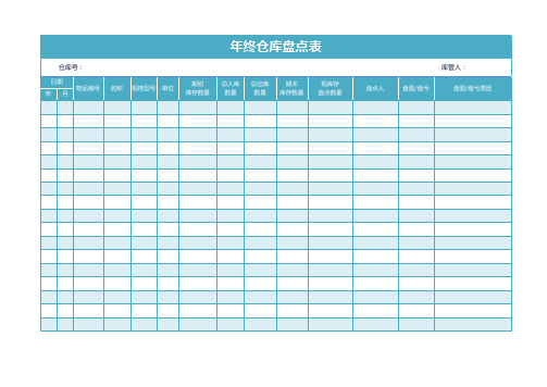 年终仓库盘点表