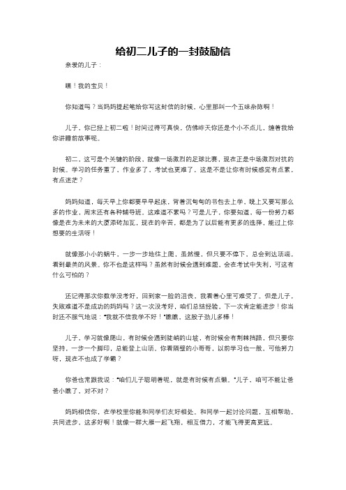 给初二儿子的一封鼓励信