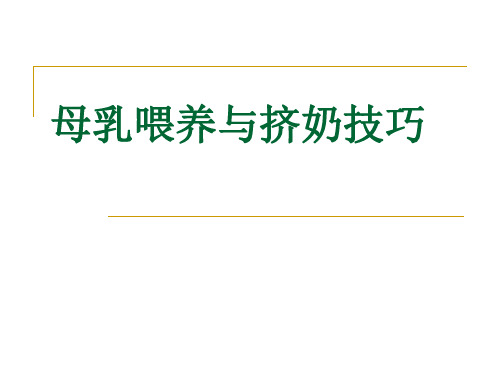 母乳喂养技巧与挤奶挤巧