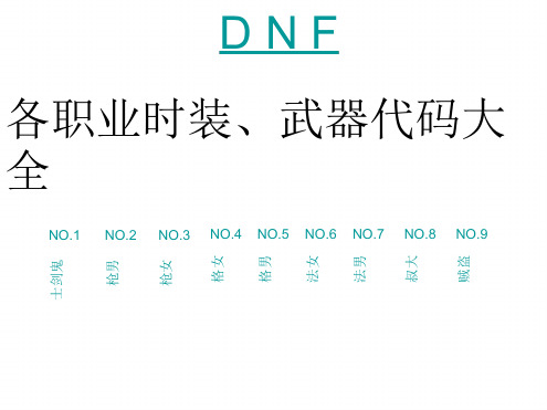 DNF各职业时装、武器代码.ppt