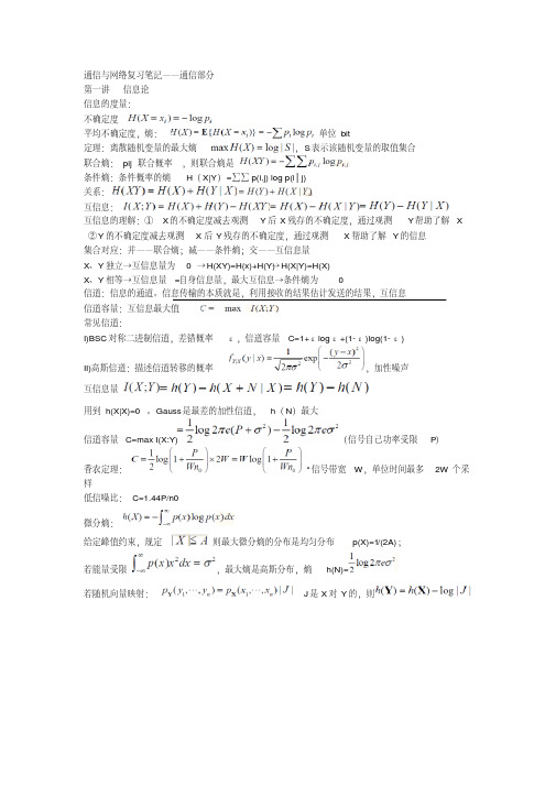 通信原理学习笔记演示教学