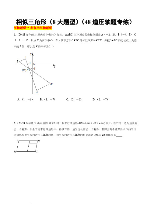 相似三角形(8大题型)(48道压轴题专练)(原卷版)—2024-2025学年九年级数学上册单元速记巧