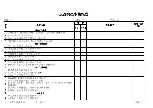 反恐安全审核报告