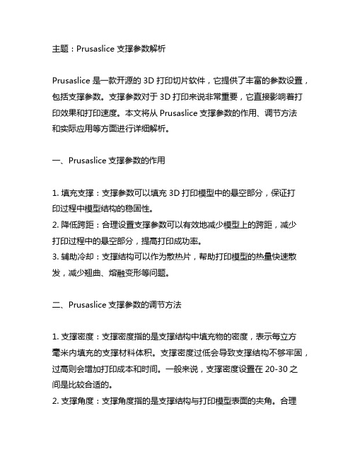 prusaslice 支撑参数