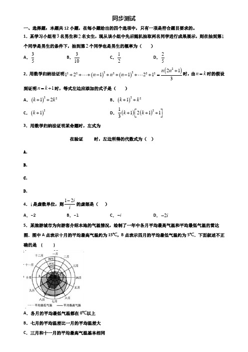 湖南省怀化市2019-2020学年高二第二学期期末数学学业水平测试试题