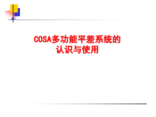 科傻(COSA)多功能平差系统的认识与使用