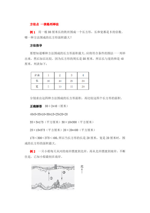 小学数学解题方法——例举法