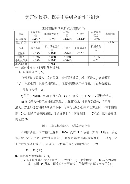 超声波仪器探头性能指标及其测试方法