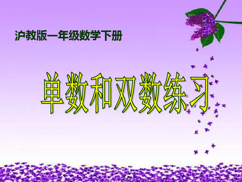 (沪教版)一年级数学下册课件 单数和双数练习