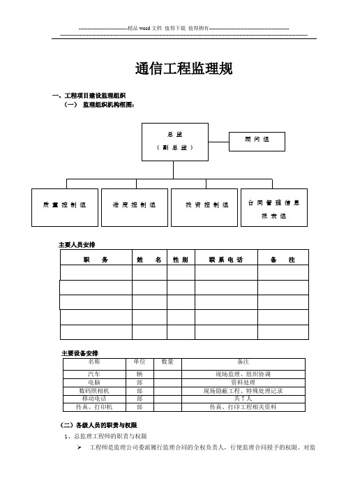 通信工程监理规划