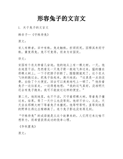 形容兔子的文言文