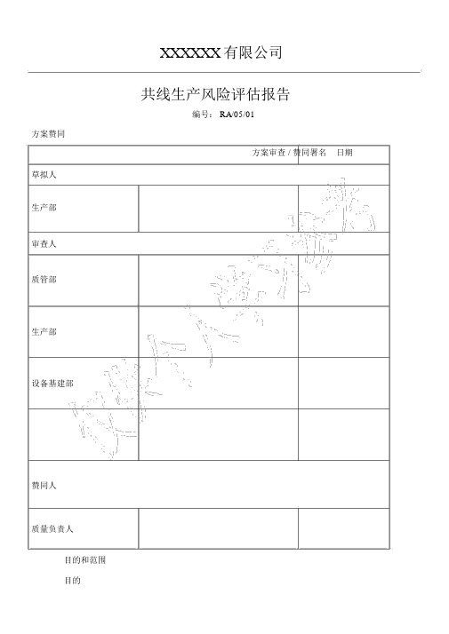 共线生产风险评估报告