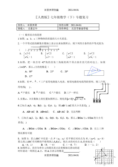 〖人教版〗七年级数学下专题复习